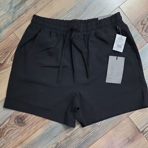 Royalty For Me Black Elastic Drawstring Shorts